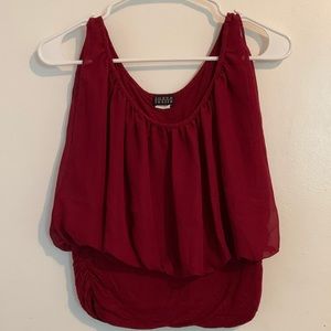 Burgundy-red blouse